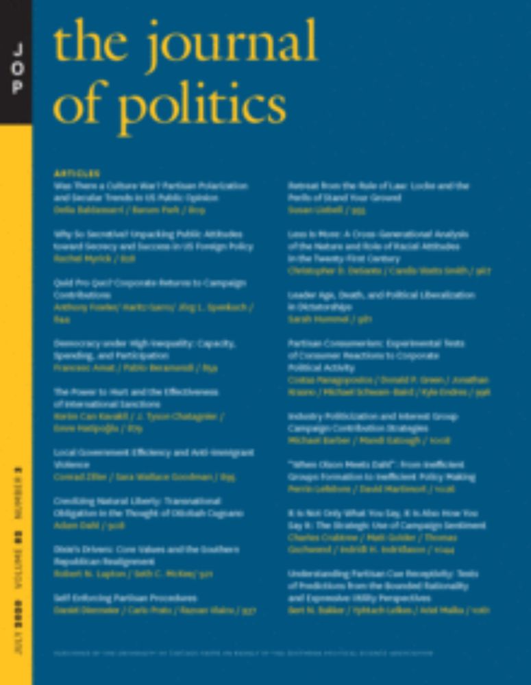 Reining in the Rascals: Challenger Parties’ Path to Power | The Journal of Politics: Vol 0, No ja