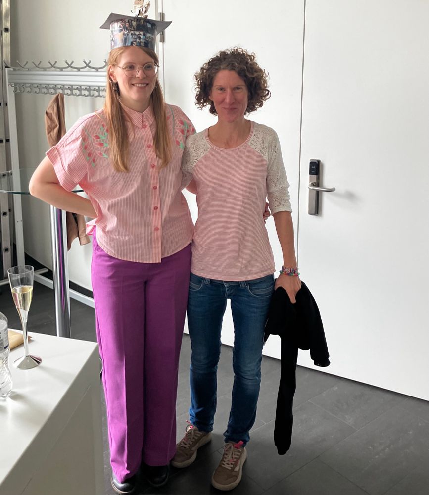Andrea wearing her PhD hat after successfully defending her thesis. 