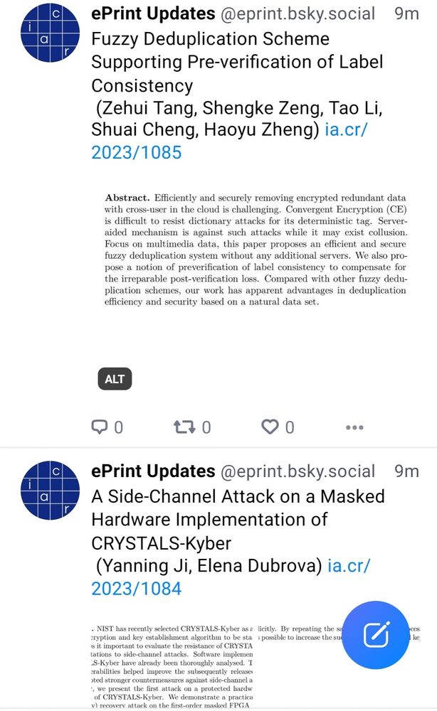 Two papers posted 9m ago
