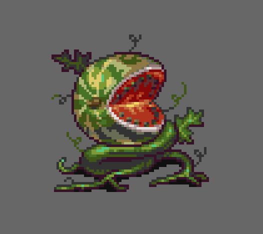 Pixel art of a Watermelon creature.