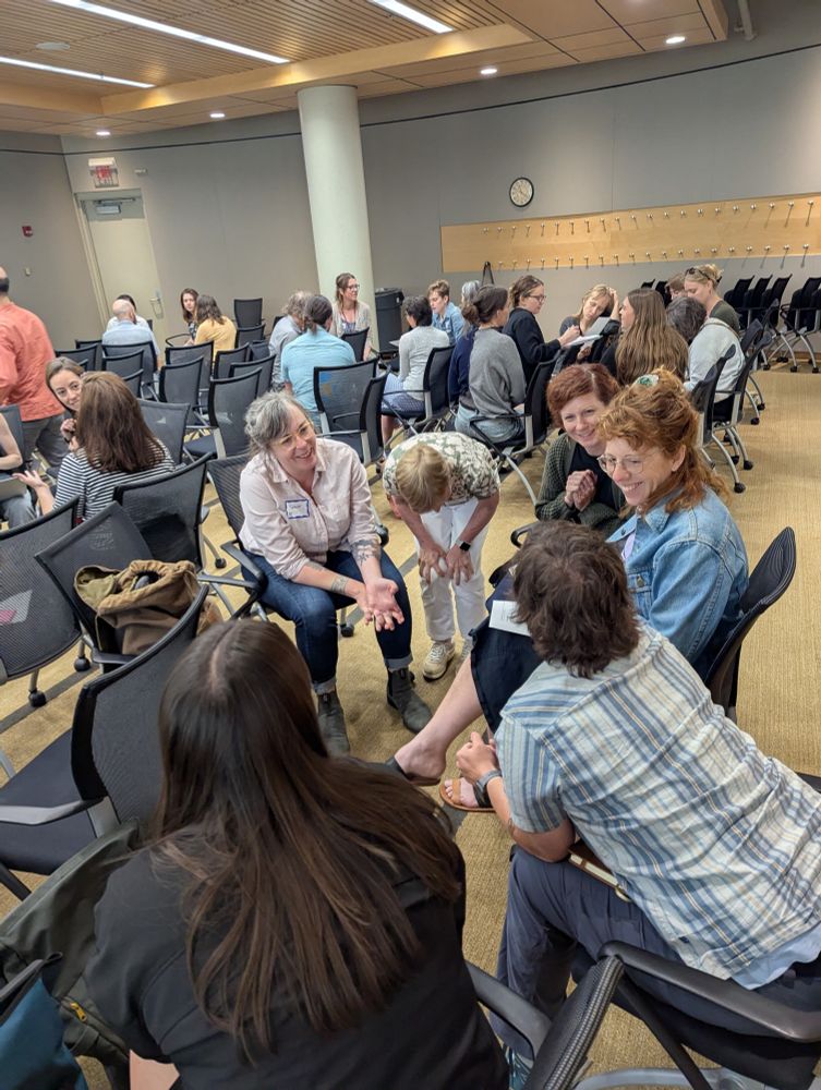 MSP LTER researchers in small-group discussion about research questions.