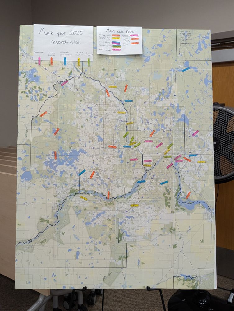 Map of seven-county metro area with MSP LTER research sites marked.