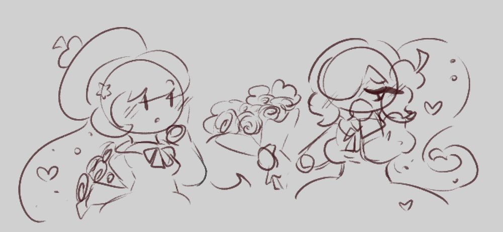 Cherry Cola Cookie giving Cream Soda Cookie each other flowers. God I love yuri