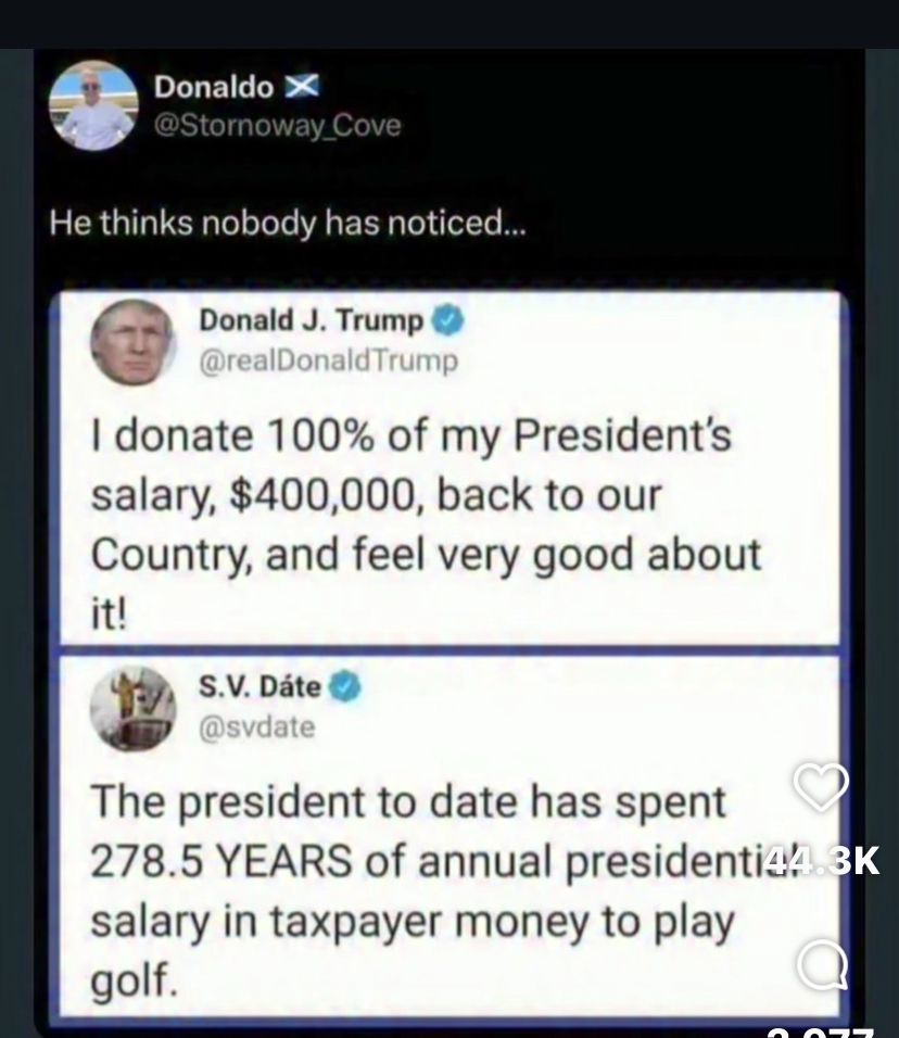 Screenshot of DJT’s thievery 