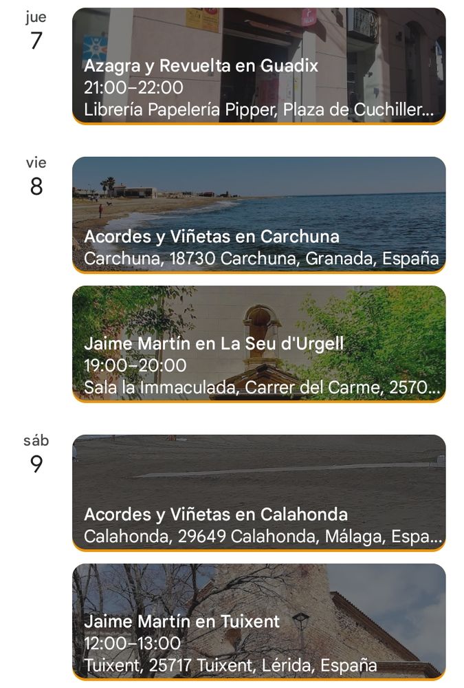 Agenda de la semana