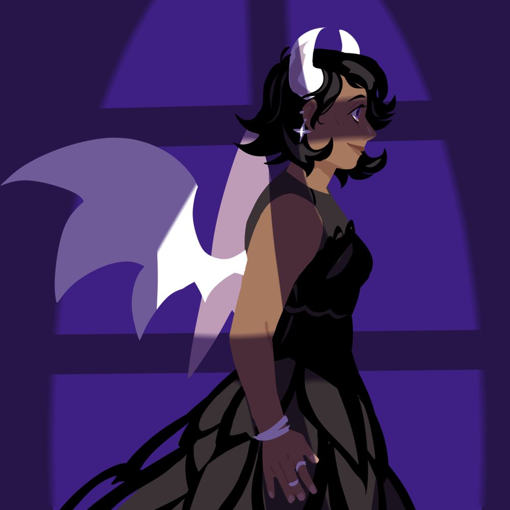 Digital art of my OC Bryce. She's walking through a dark hall and the light from the window is shining onto her.