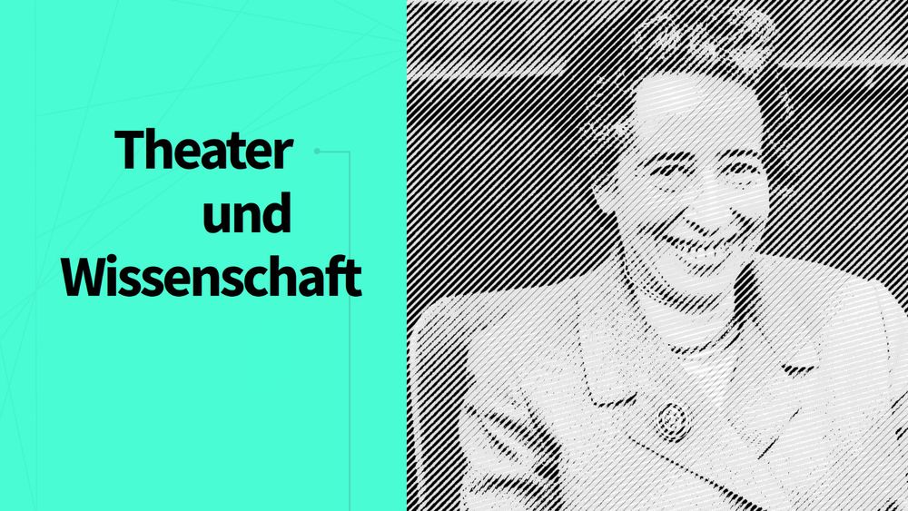 Ausschnitt der Website von "Theater und Wissenschaft" mit einem Foto von Hannah Arendt.