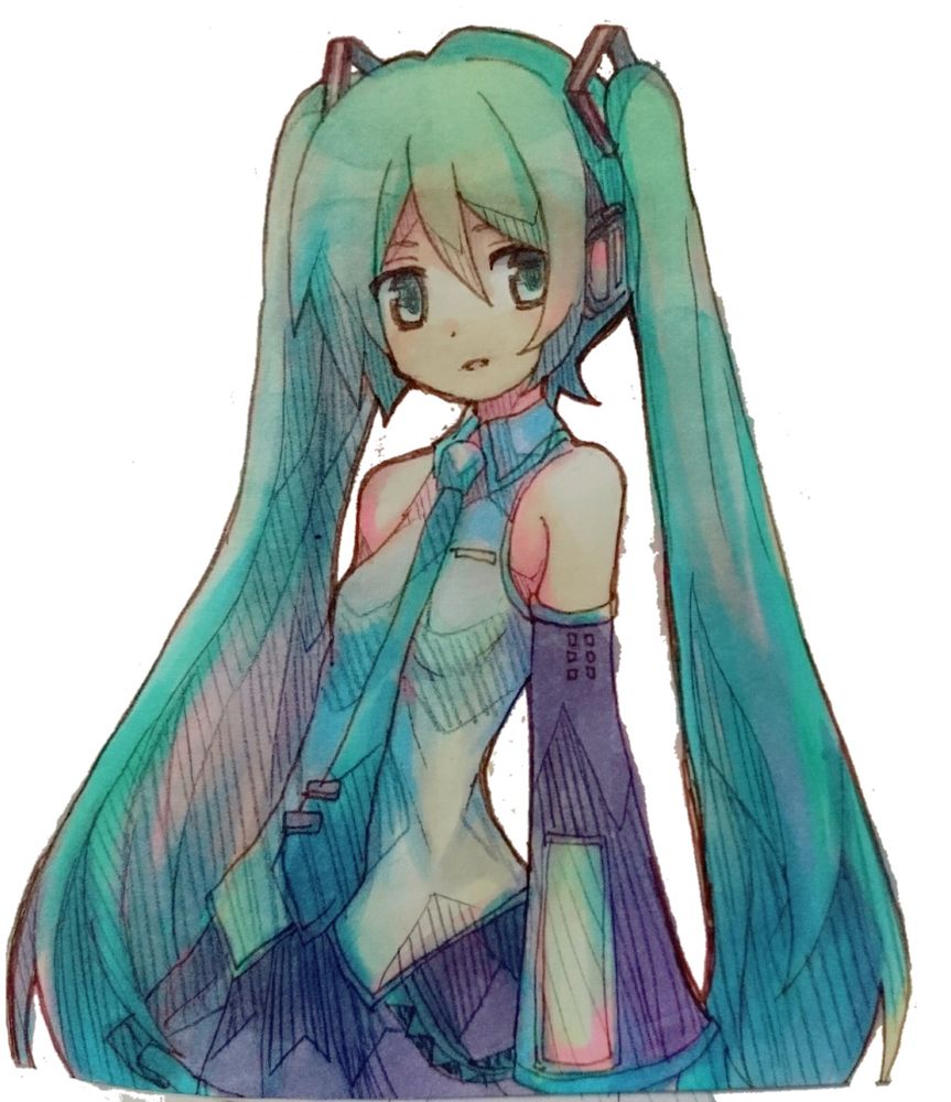 コピックで描いた初音ミクのイラストです。