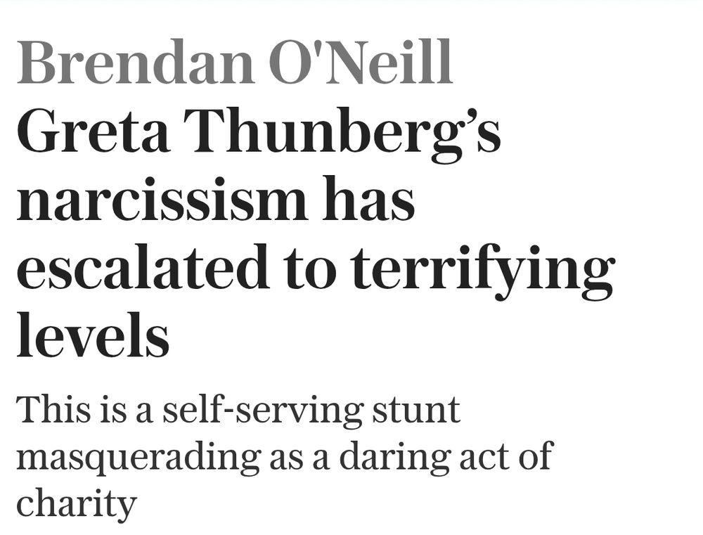 Brendan O'Neill: Greta Thunberg’s narcissism has escalated to terrifying levels
This is a self-serving stunt masquerading as a daring act of charity