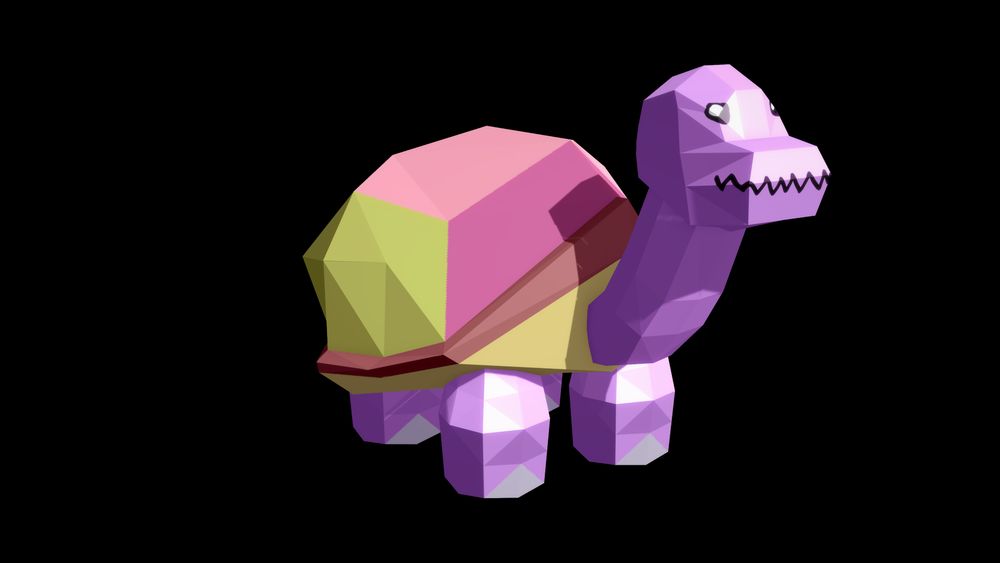 Soy yo! La tortuga favorita de todos, en Low-Poly!