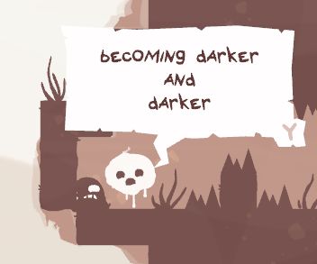 It's a screenshot from the game The End is Nigh, of a character saying "becoming darker and darker"