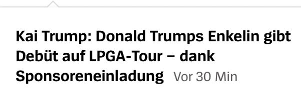 Kai Trump: Donald Trumps Enkelin gibt
Debüt auf LPGA-Tour - dank Sponsoreneinladung Vor 30 Min