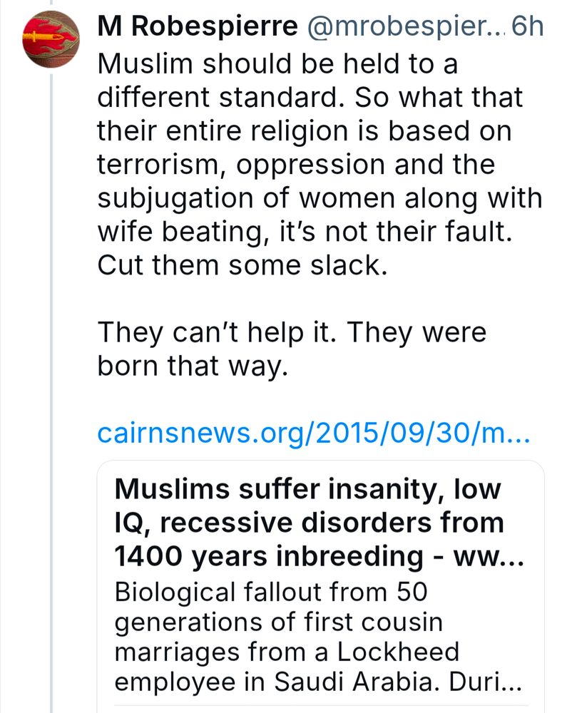 Screen shot of post showing what a vile POS mrobspeirre is.
