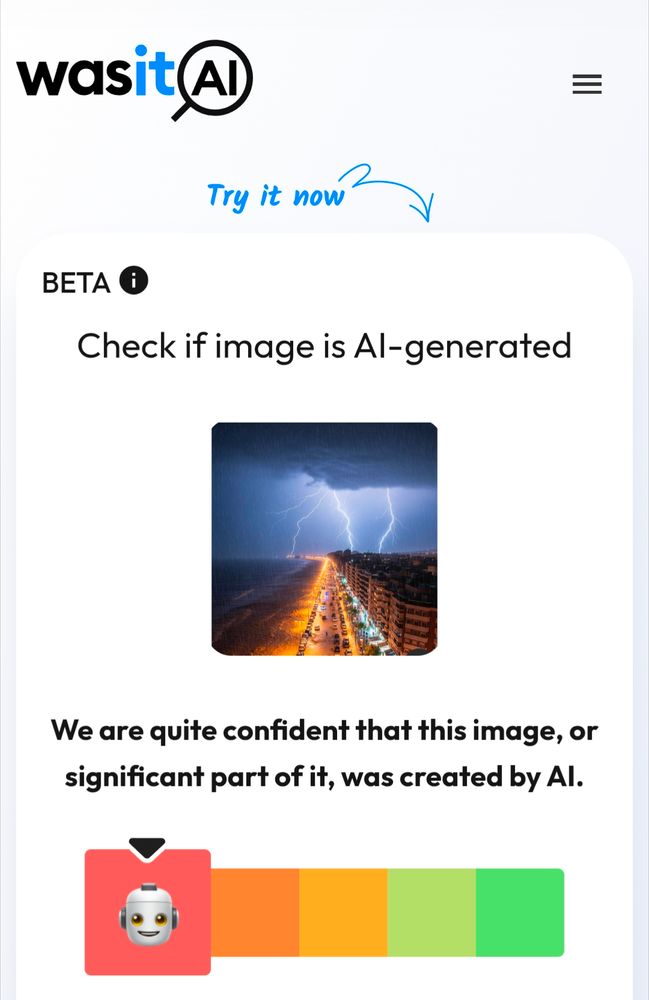 Wasit.Ai ist sich sicher, dass das Bild KI-generiert ist.
