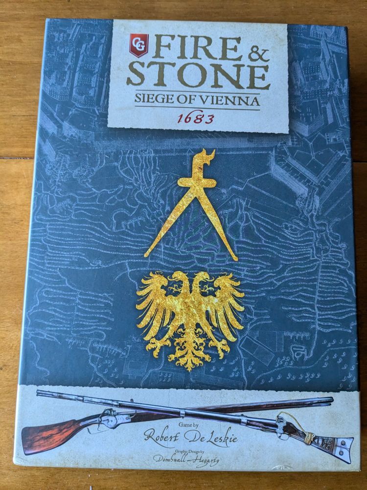 box cover for Fire & Stone; Siege of Vienna 1683, board game.