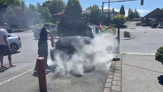 Small vehicle fire outside Campbell River grocery store quickly extinguished
