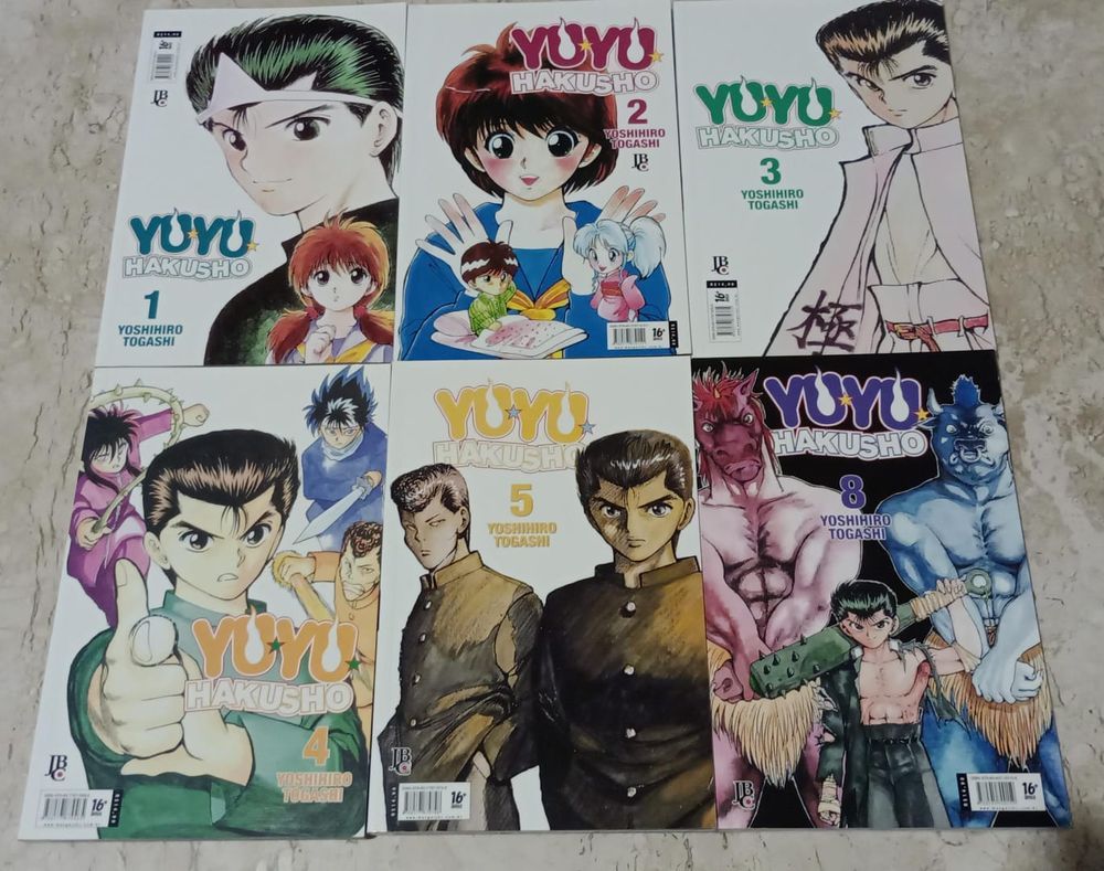 YuYu Hakusho vol. 1, 2, 3, 4, 5 e 8, todos impecáveis: 30 cada, 160 todos!