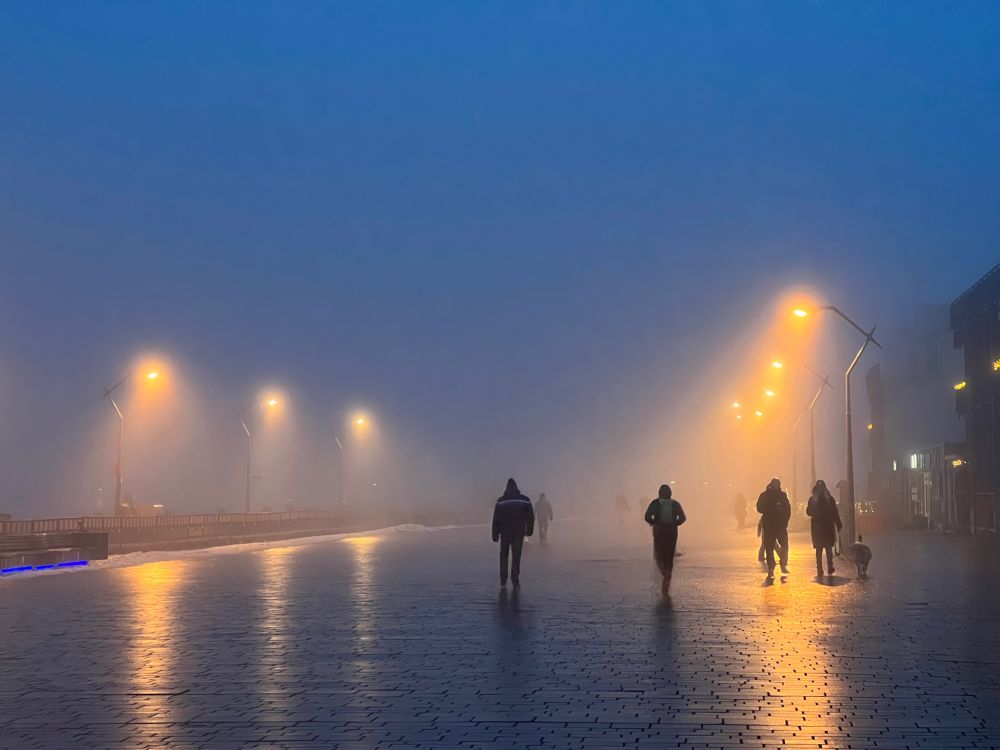 Strandpromenade im Winter.