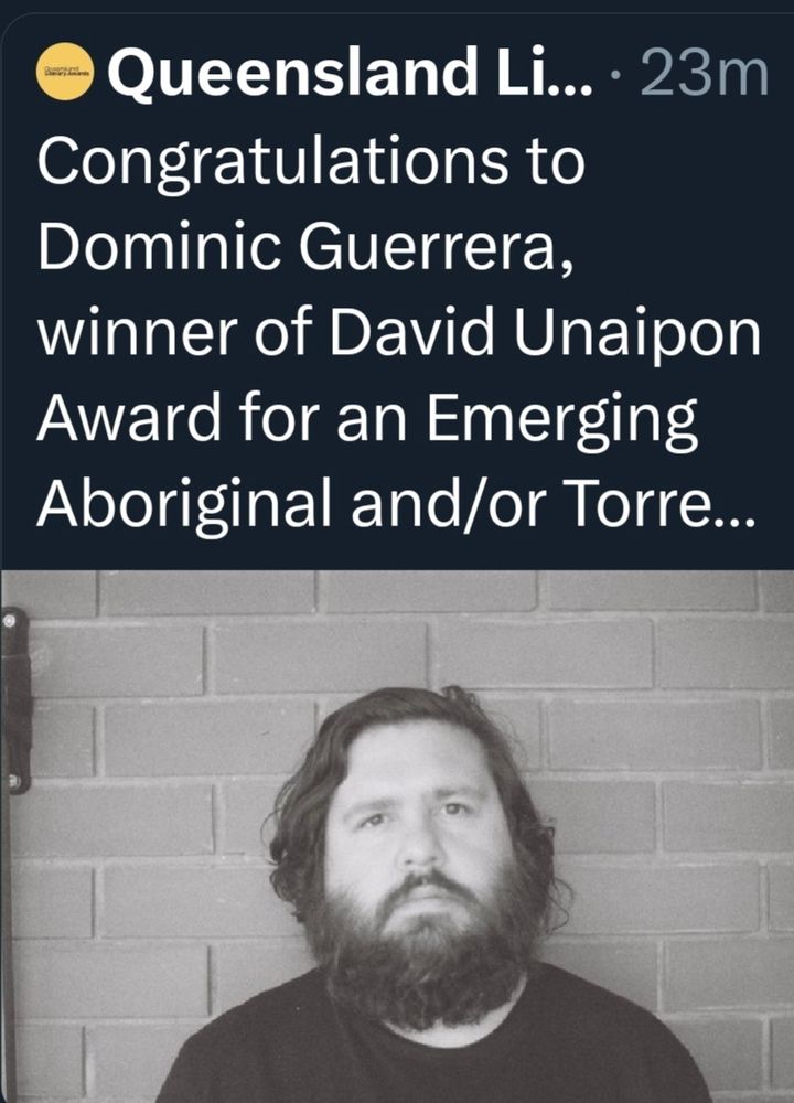 Kaurna Ngarrindjeri SA poet Dominic Guerrera wins the David Unaipon award for an unpublished manuscript