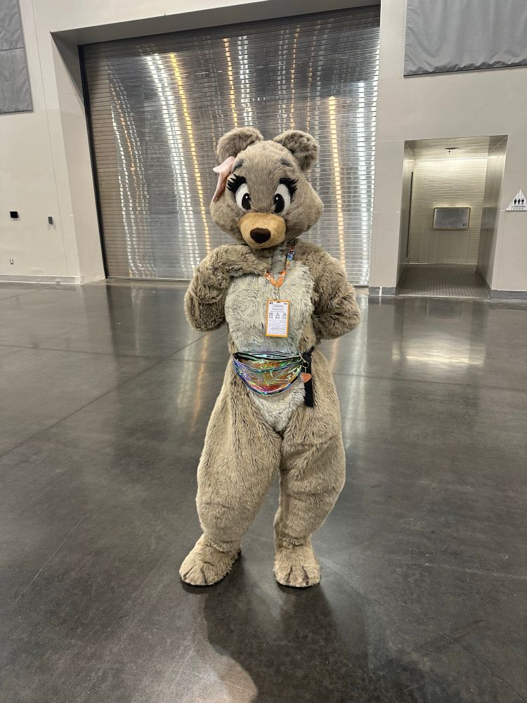 Photo of Annabelle! One of the first fursuits in the fandom, circa 1989! Seen at AFC2025.