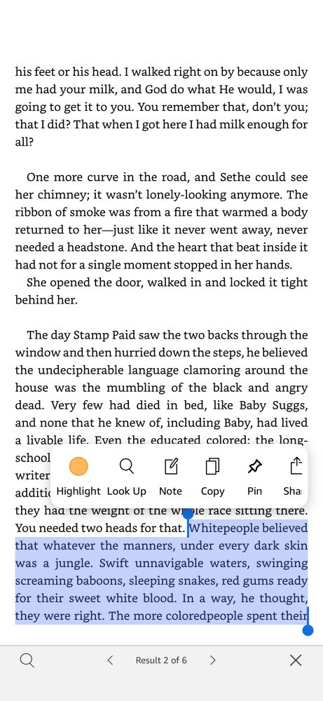 Whitepeople believed that whatever the manners, under every dark skin was a jungle. Swift unnavigable waters, swinging screaming baboons, sleeping snakes, red gums ready for their sweet white blood. In a way, he thought, they were right. The more coloredpeople spent