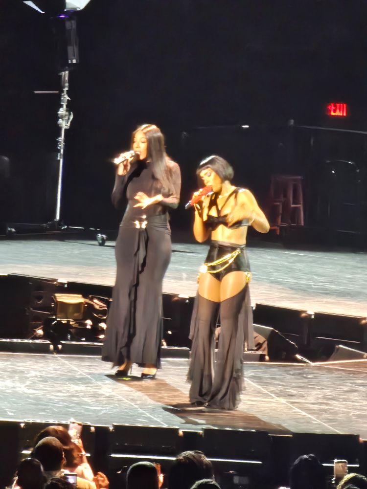 Kelly Rowland and backup singer at Greensboro Coliseum.