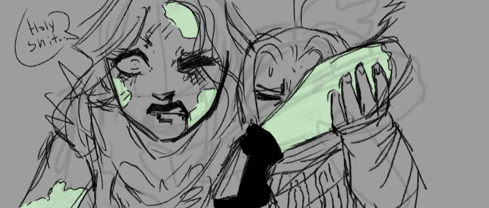 A terrified Jade, covering June’s eyes 