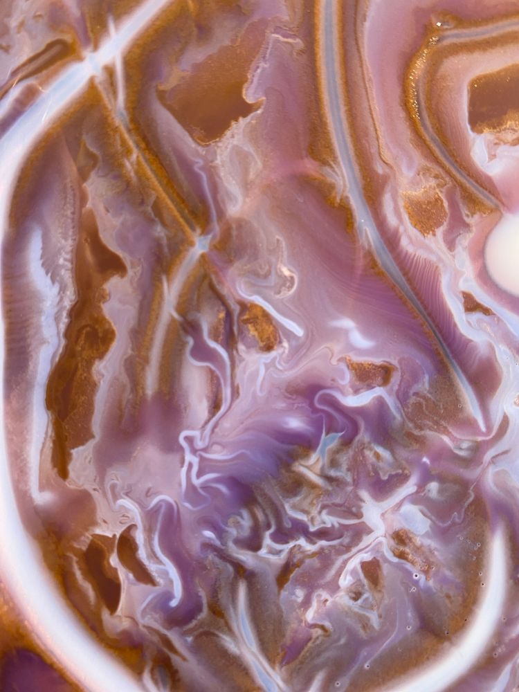 boreal brown soil mixed with purple pigment and plant-based medium