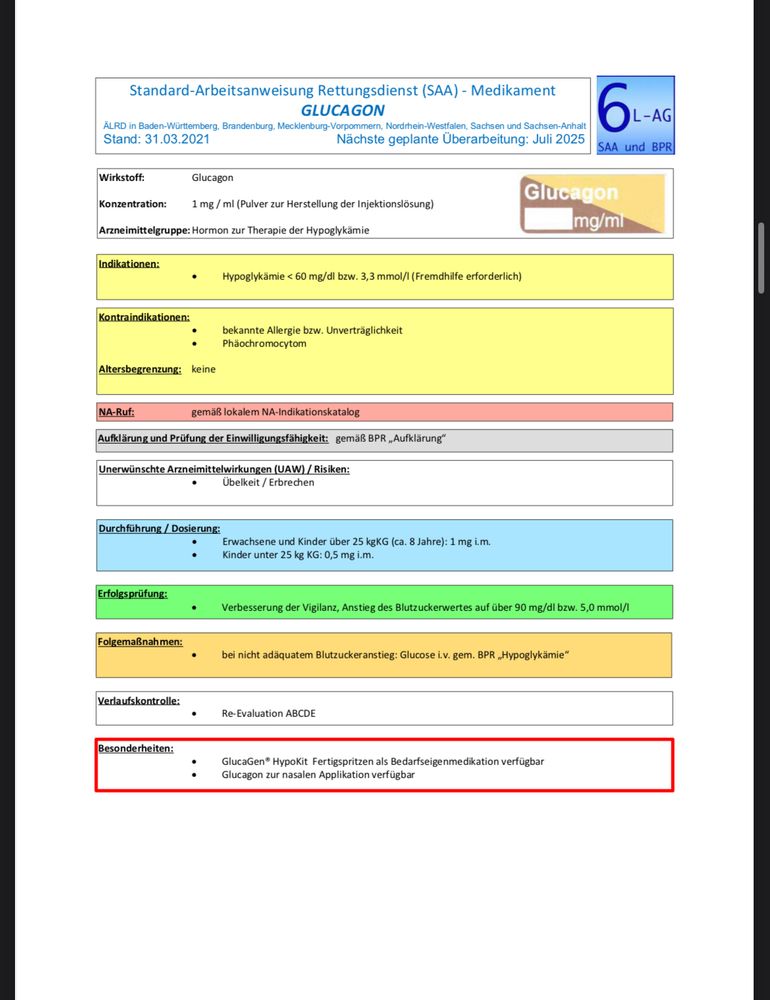 Merkblatt zu Glucagon 