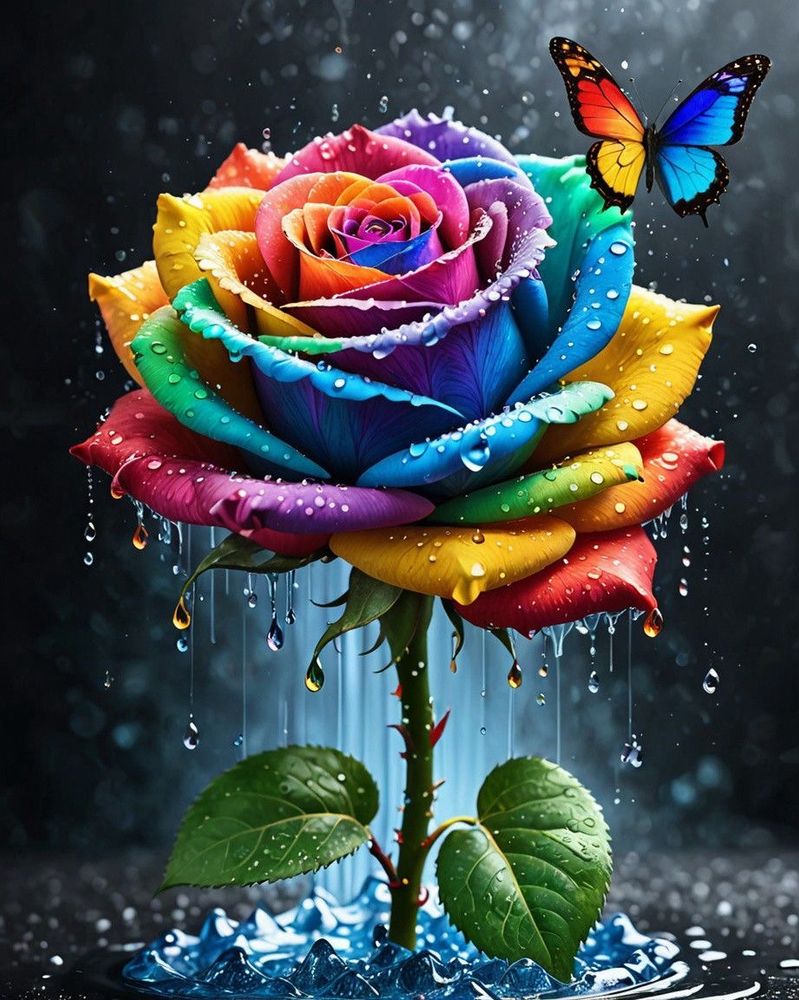 Rainbow rose