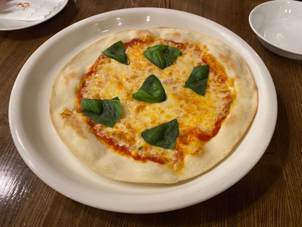 マルゲリータのピザ。