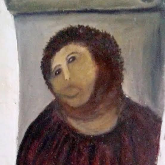 Bad restoration Jesus painting 