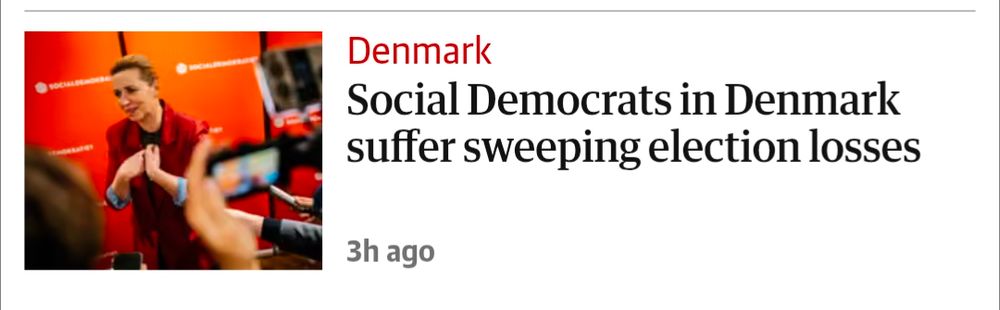 Social Democrats in Denmark suffer sweeping election losses