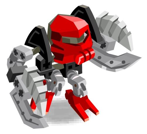 A VNOG Ta-Matoran wearing a Huna