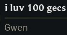 'i luv 100 gecs' playing gwen