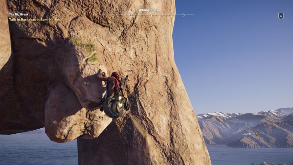 kassandra assassinscreedodyssey climbing on the giant stone cock and balls of zeus