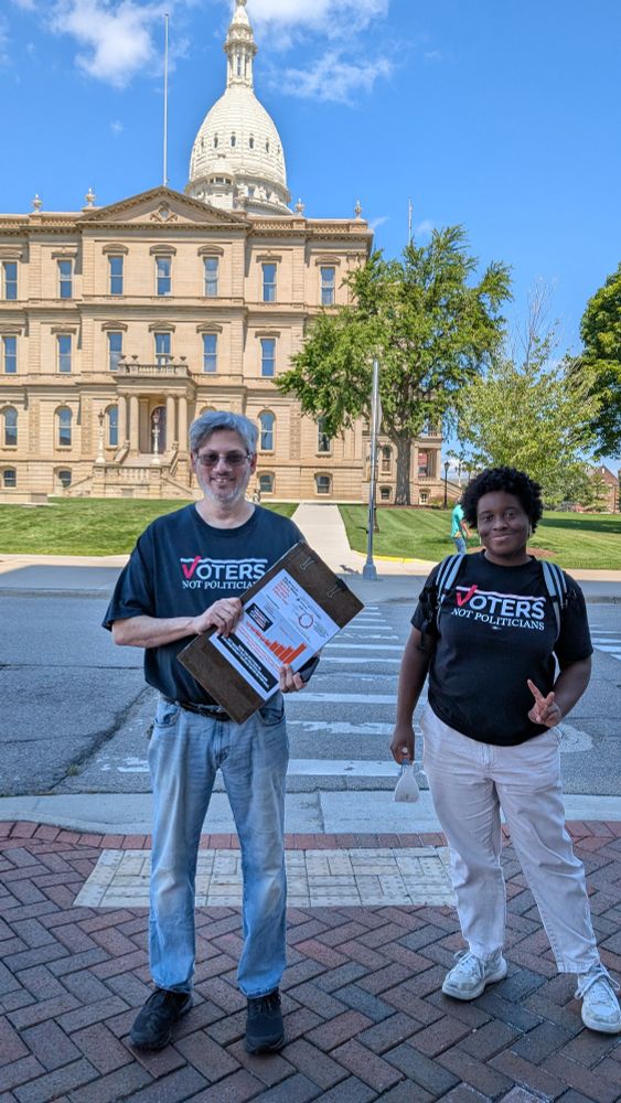Voters Not Politicians staff in front of MI Capital 