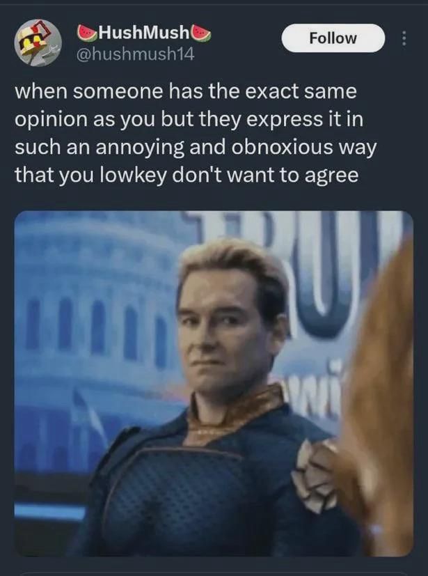 Homelander looking upset