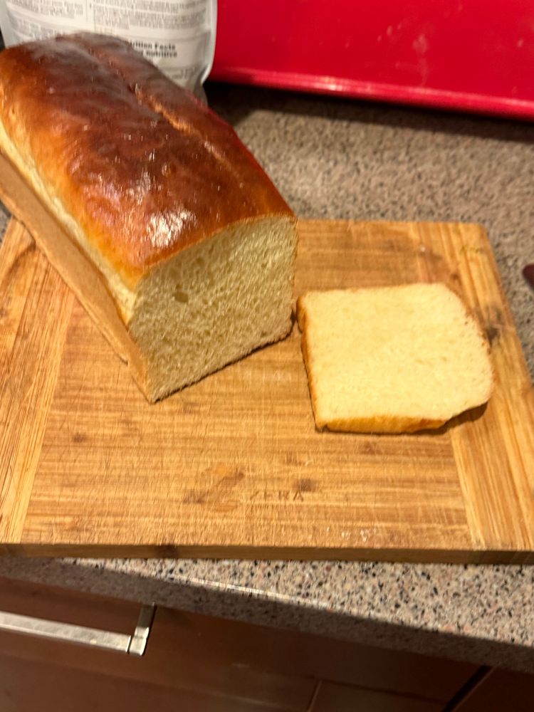 Milk bread cut open