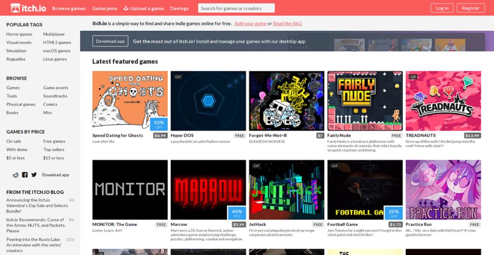 itch.io is a simple way to find, download and distribute indie games online. Whether you're a developer looking to upload your game or just someone looking for something new to play itch.io has you co...
