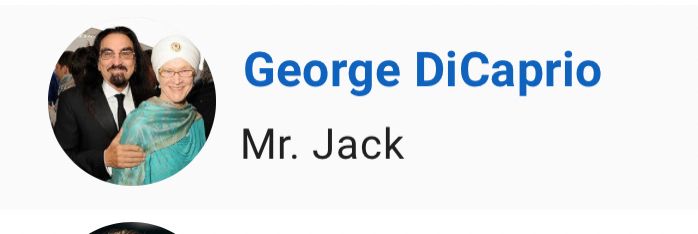 A screenshot of an IMDB cast credit from Licorice Pizza showing George DiCaprio featured as Mr. Jack