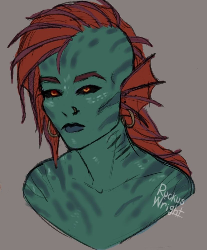 Green mermaid headshot 