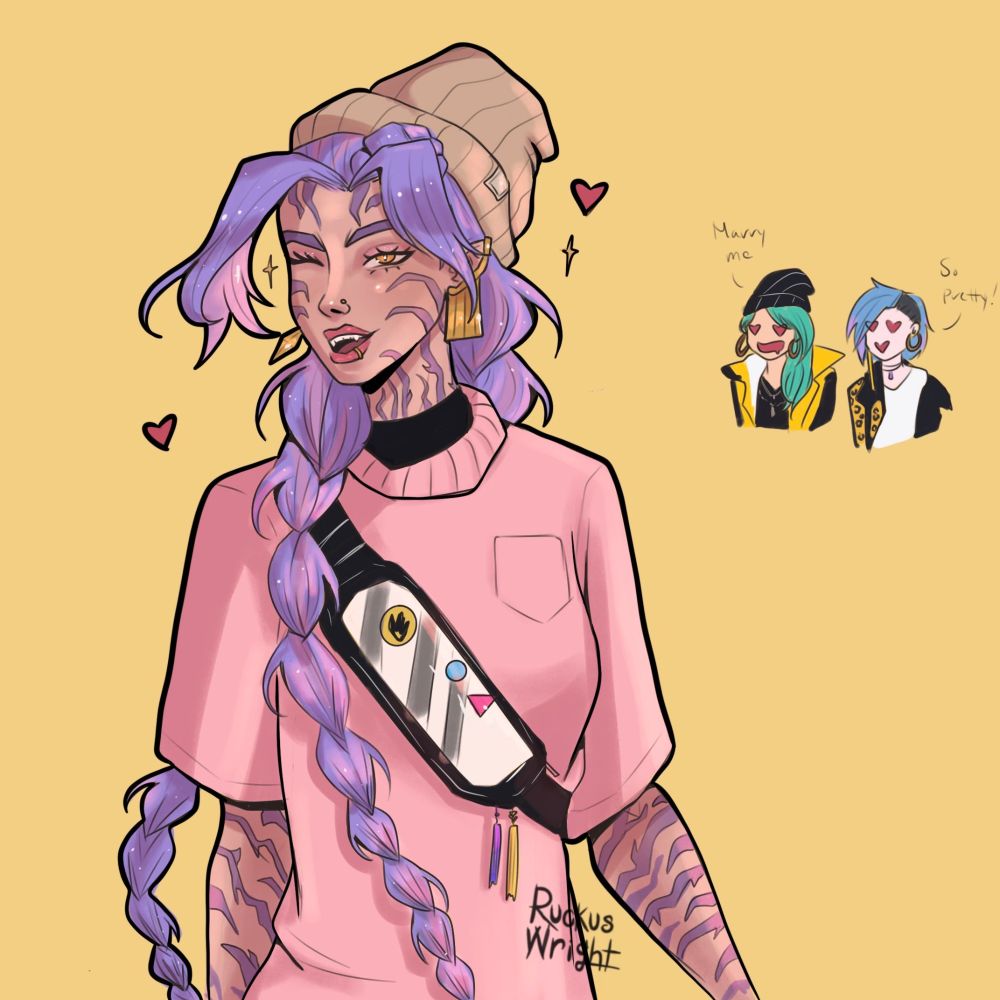 Original design Rumi gives a flirty wink while Zoey and Mira admire from afar