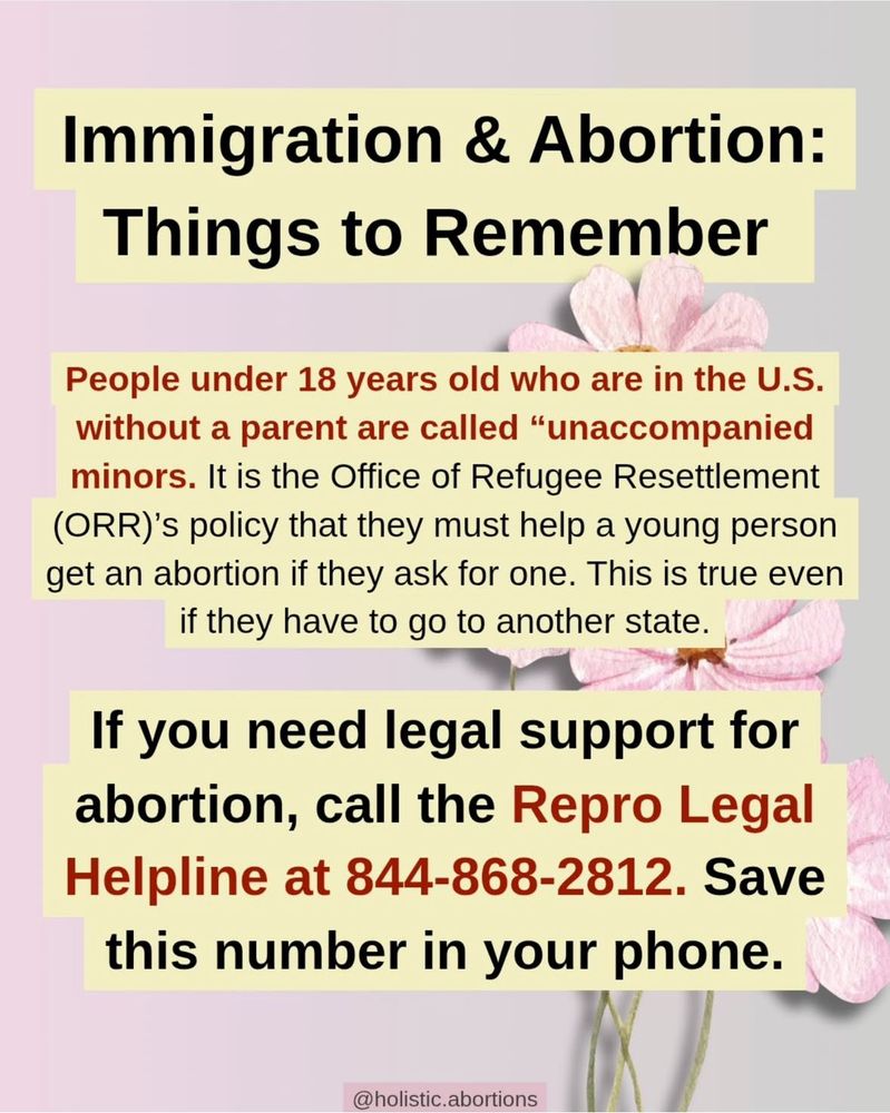 Pink and beige gradient background with flowers that reads:

Immigration & Abortion: Things to Remember

If traveling, you do not have to answer TSA's questions. They can stop you from getting on your plane or leaving the airport. But they cannot make you answer questions about your immigration statusy or why you are traveling. 

If you're taking a greyhound bus you do not need ID. Greyhound says it does not allow ICE on its buses or bus stations. Hospitals cannot turn you away because of your immigration status. They cannot share your information unless you say it's ok or if there is a warrant by a judge.