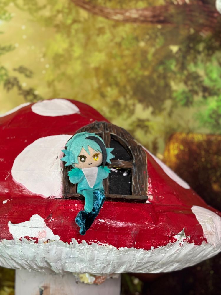 Merman jade nui on a mushroom house