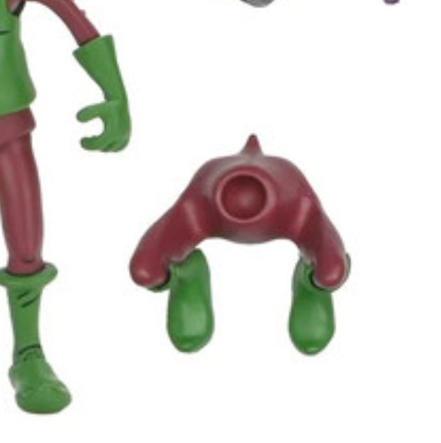 N E C A's t m n t screwloose toy's alternate legs, featuring a lewdly gaping connector socket that looks strange out of context. 
