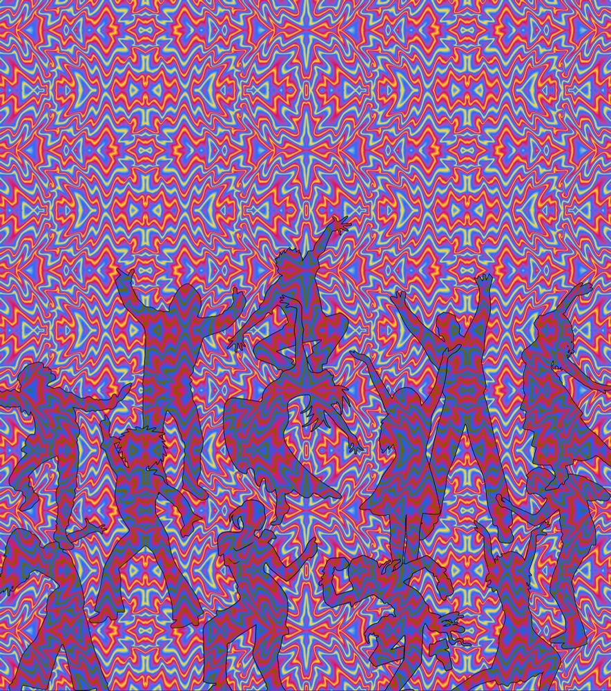 A psychedelic dance party