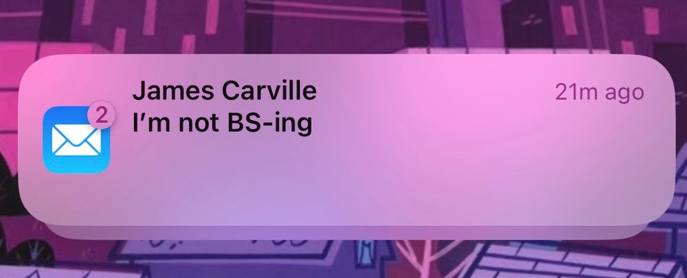 E-mail from James Carville.