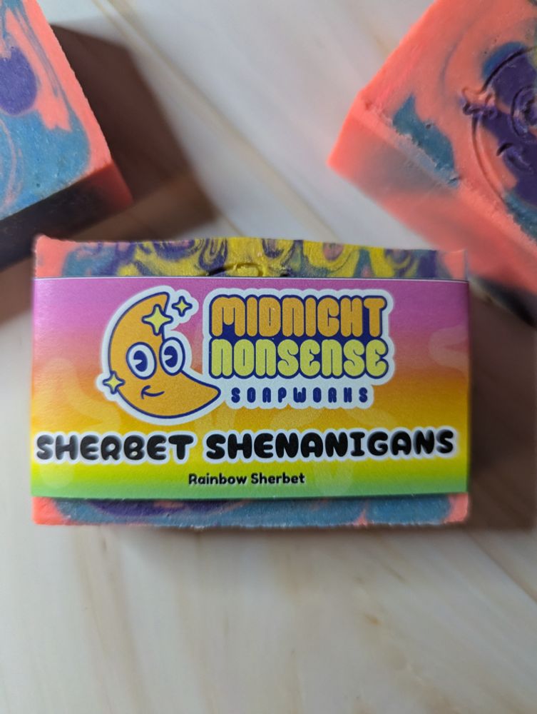 Bright rainbow sherbet soap