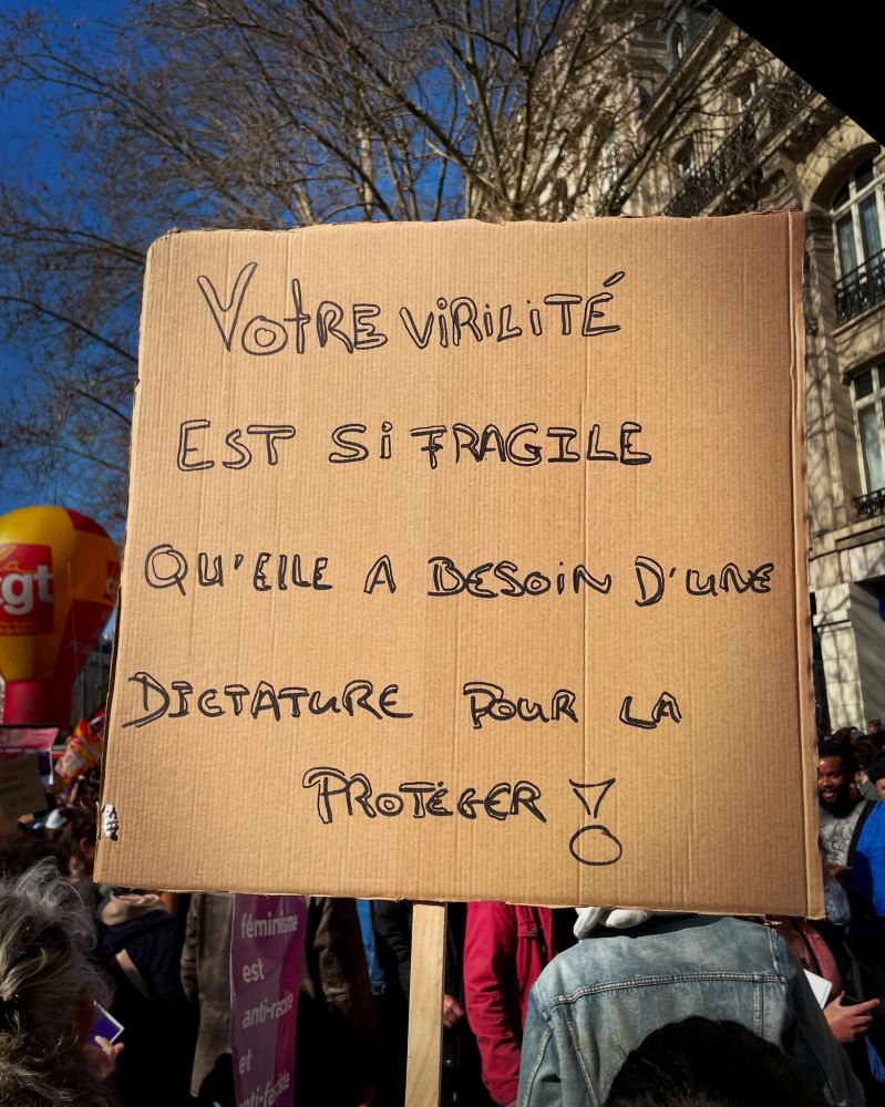 votre virilité est si fragile qu'elle a besoin d'une dictature pour la protéger